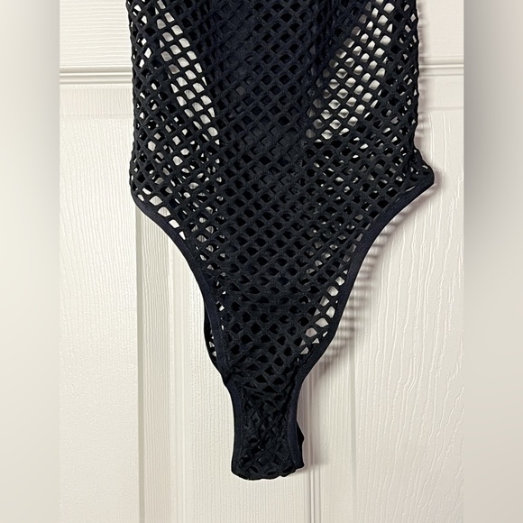 Victorias Secret Beach Sexy Mesh One Piece Black thong Swimsuit, Size Small - Picture 9 of 12